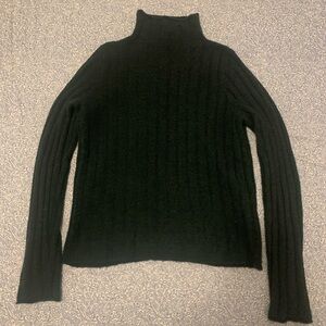 Madewell Ribbed Dark Green Turtleneck Sweater